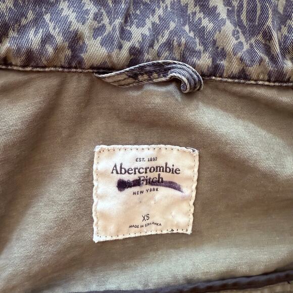 Abercrombie & Fitch Jacket XS Field Utility Floral Camo Green Cotton Distressed - Picture 3 of 16